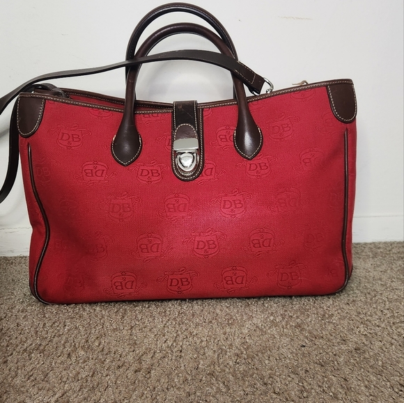 Dooney & Bourke Red and Brown Handbag